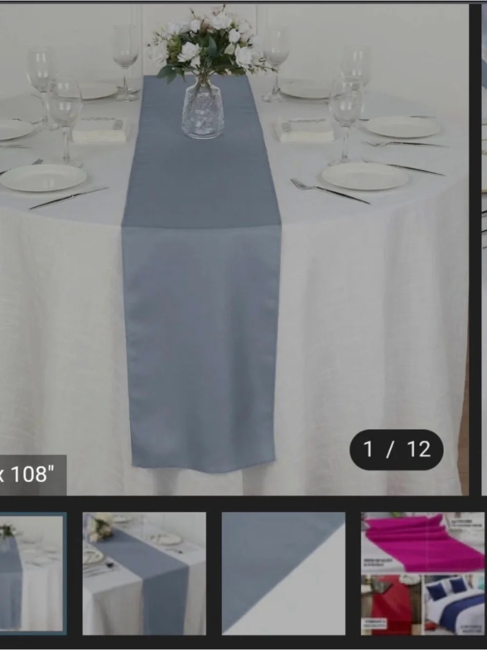 Classic Gray Table Runner - Elegant Home Dining Accent